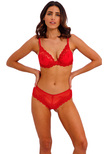 Embrace Lace Plunge Bra Equestrian Red