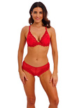 Embrace Lace Plunge Bra Equestrian Red