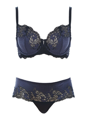 Lace Affair Tanga Black / Graphite Lace Affair  Black / Graphite