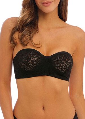 Halo Lace Strapless Bra Black Halo Lace  Black