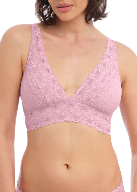 Buy Halo Lace Non-Padded Wired Full Cup Fashion Bra - Peach Online