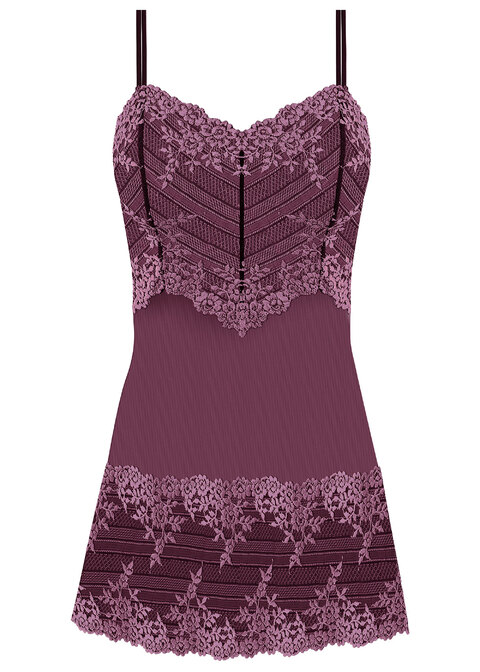 Wacoal Embrace Embroidered Lace Chemise in Purple | UK Wacoal Embrace Embroidered Lace Chemise in Purple | UK