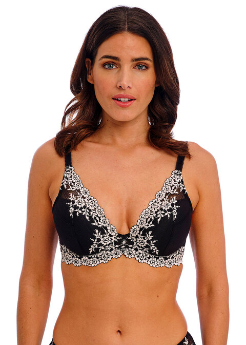 Embrace Lace Black Plunge Bra from Wacoal
