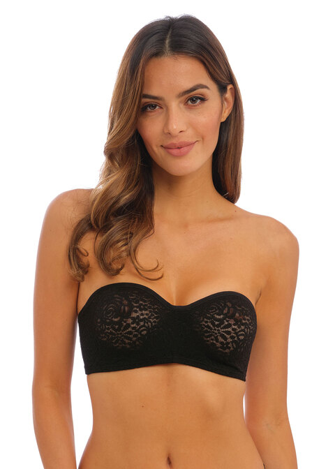 Halo Lace Black Strapless Bra from Wacoal
