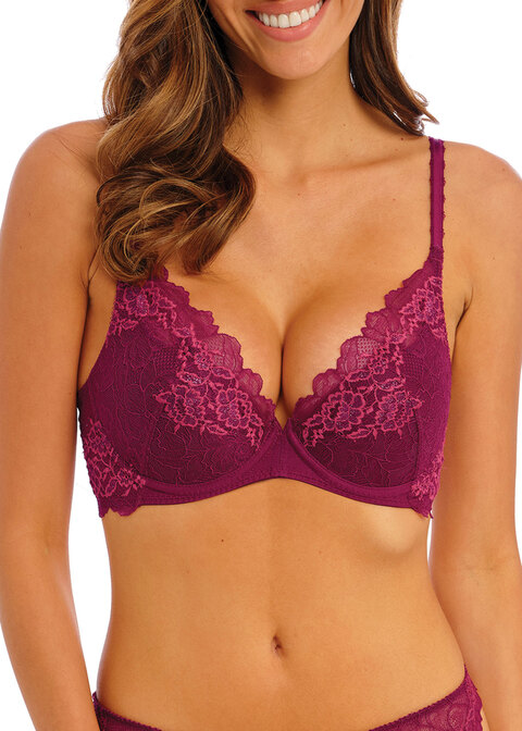 Lace Perfection Red Plum Plunge Bra from Wacoal