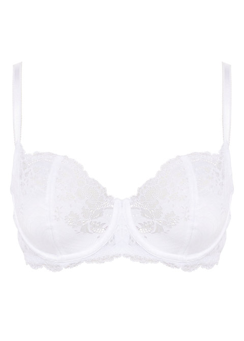 Vivisence underwired lace sheer non padded bra 1052 , White
