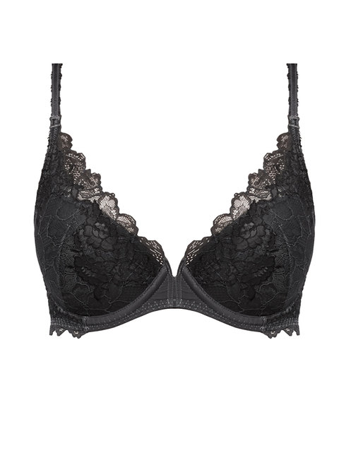 Lace Perfection Charcoal Plunge Bra from Wacoal